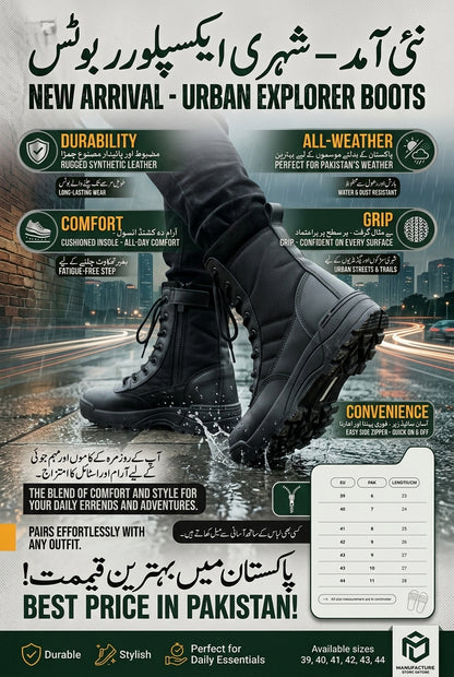 Men Synthetic Leather Casual Calf Boots Black Size 40-44